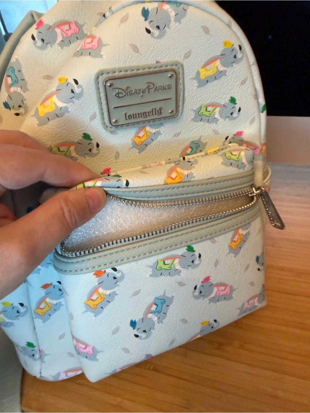 Loungefly Cream Mini Backpack with Multicolor Dumbo Print